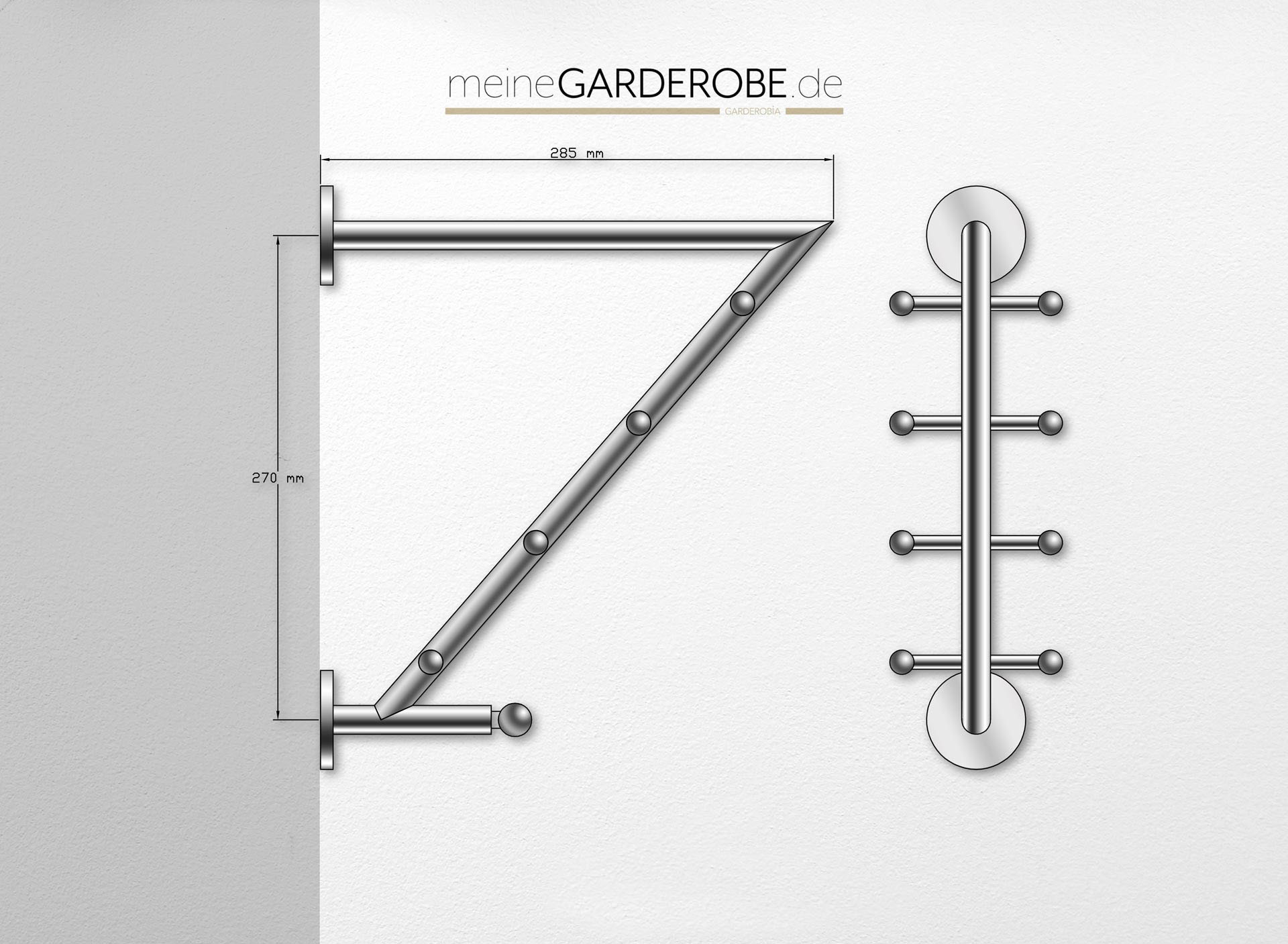 meineGarderobe Garderobenarm