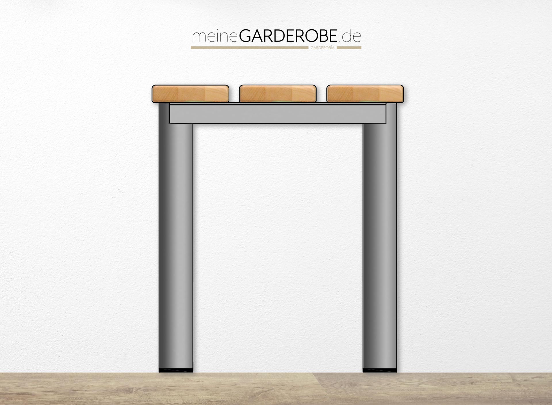 meineGarderobe Hockerbank Weissaluminium